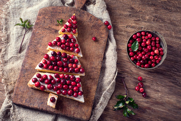 Christmas dessert with fresh berries