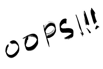 Hand Draw Sketch with Black Big Marker : Oops, Isolated on White
