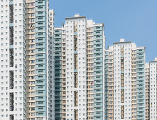 Fototapeta na wymiar Building facade of public housing in Hong Kong
