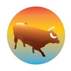 Bull in a circle logo vector