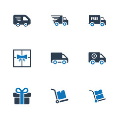 Delivery Service Icons - Blue Version
