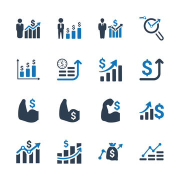 Financial Strength Icons - Blue Version