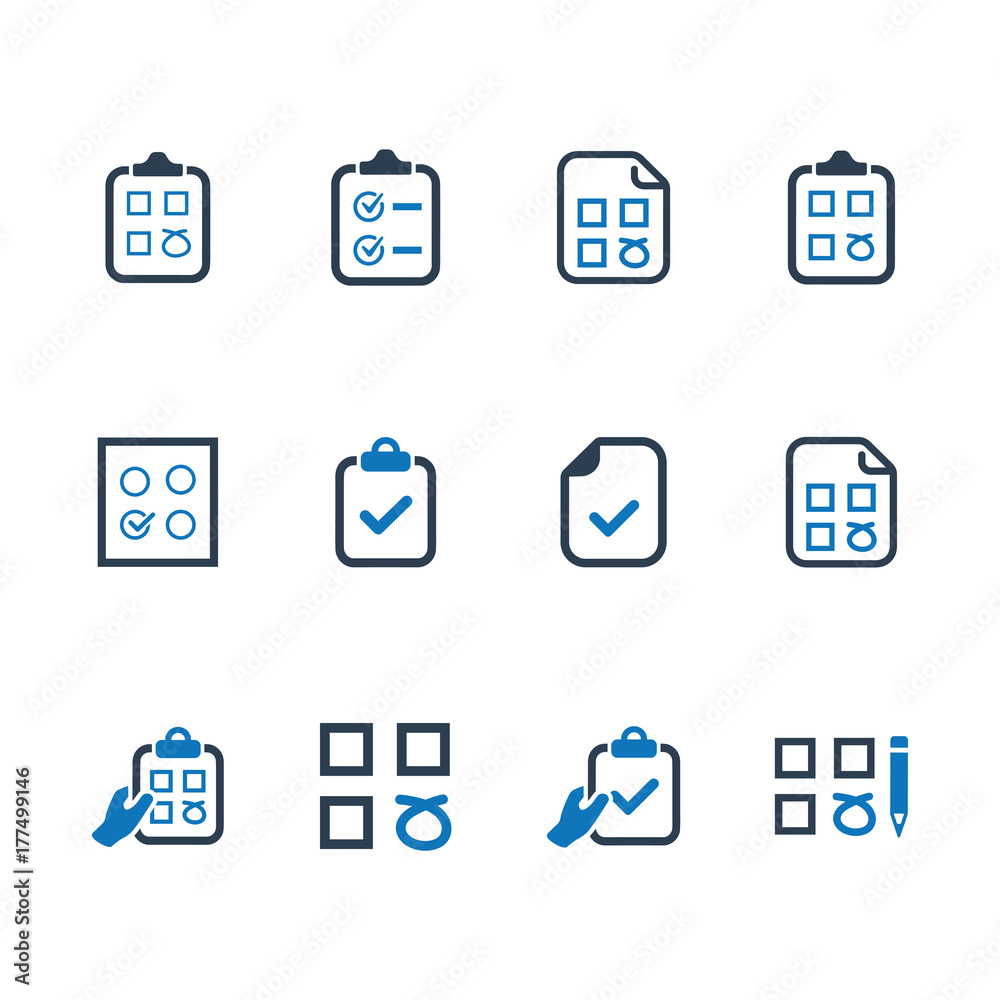 Canvas Prints Checklist Icons (Blue Version)