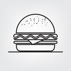 Burger Vector Illustration. EPS 10. flat icons design.