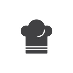 Chef hat icon vector, filled flat sign, solid pictogram isolated on white. Symbol, logo illustration.