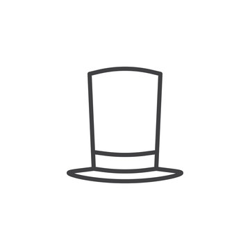 Top hat line icon, outline vector sign, linear style pictogram isolated on white. Symbol, logo illustration. Editable stroke