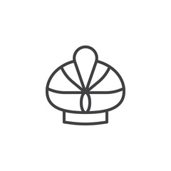 Turban hat line icon, outline vector sign, linear style pictogram isolated on white. Symbol, logo illustration. Editable stroke