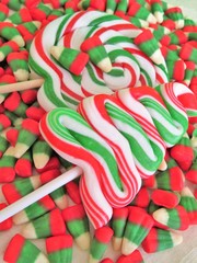 Christmas candy variety in red, white, and green - 177499566