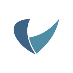 V logo initial letter design template vector