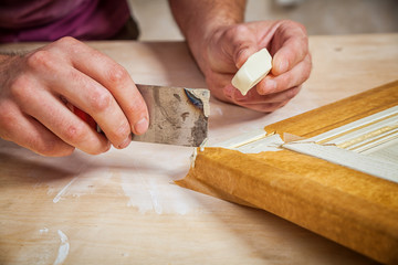 man carpenter restoring