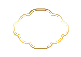 Gold frame. Beautiful simple golden design. Vintage style decorative border isolated white background. Elegant gold art frame. Empty copy space decoration, photo, banner Vector illustration