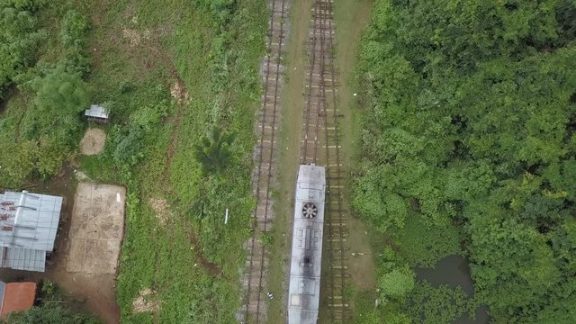 The famous viaduct Goteik between Pyin Oo Lwin and Hsipaw in Myanmar.It is the highest bridge in Myanmar.Aerial view from the drone 