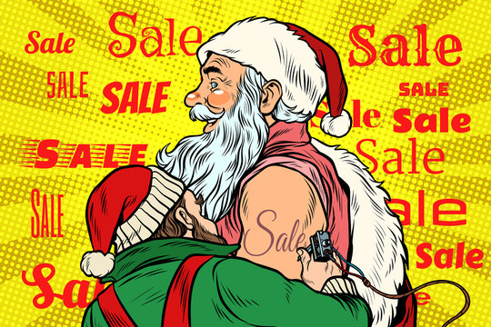 Sale, elf makes Santa Claus tattoo