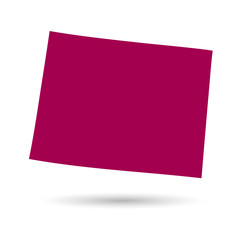 U.S. state on the U.S. map Wyoming on a white background