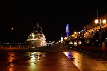 夜の神戸港