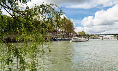 Fototapeta premium The picturesque embankments of the Seine in Paris, France. Buildings and trees
