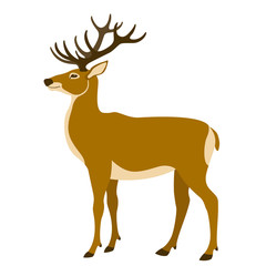deer  vector illustration flat style  profile side