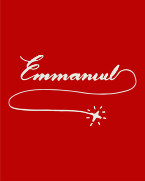 Emmanuel lettering calligraphy on red background | Christianity Christmas concept Stock Illustration | Adobe Stock Emmanuel lettering calligraphy on red background | Christianity Christmas concept Stock Illustration | Adobe Stock
