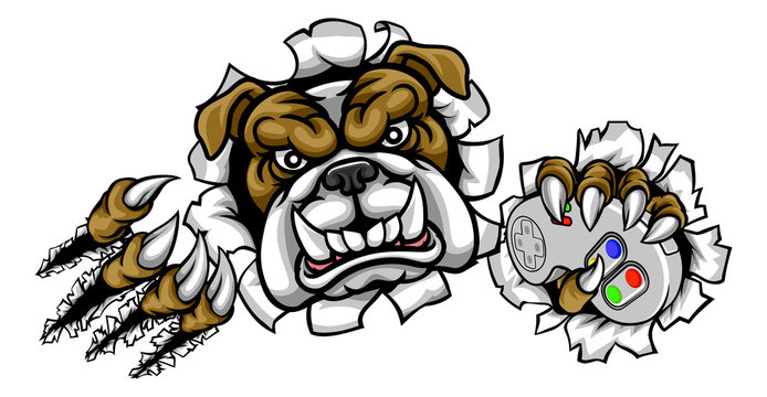 Bulldog Esports Gamer Mascot