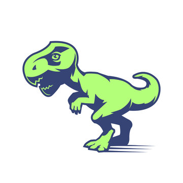Dinosaur cartoon style. Mascot of a sports team. Logo, sticker, print.  Vector illustration.