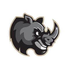 Rhinoceros. Logo, sticker, print. Mascot of a sports team. Vector illustration.