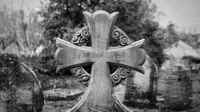 Cemetery Cross In Beloved Memory Fine Art