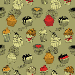 Tea time card. Pattern design.