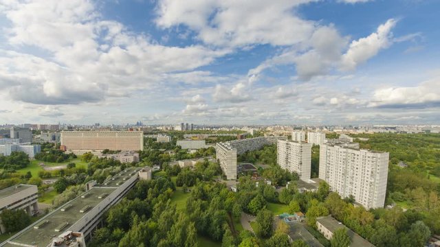 Daytime timelapse of Moscow from the 23rd floor of a building of the Russian cancer centre. 24 Aug 2017.