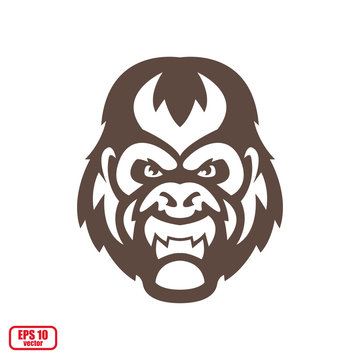Gorilla. Mascot, logo, sticker, print. Vector illustration, eps 10.