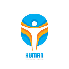 Human character - vector logo template concept illustration. Abstract man silhouette. Design element.