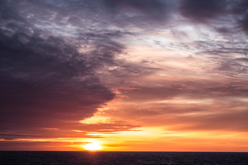 Naklejka na ściany i meble Sunset in the Gerlache Strait, Antarctic Peninsula