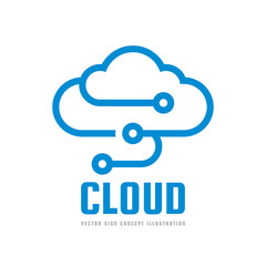 Cloud Service - vector logo template concept illustration. Data storage  transfer upload download icon. Technology symbol. Design element. 