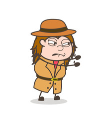 Helpless Person - Female Explorer Scientist Cartoon Vector