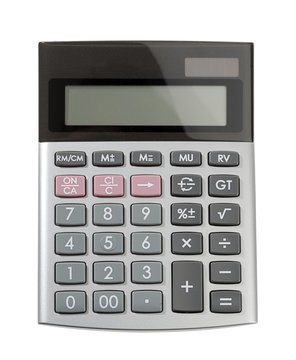 Calculator isolated on white background.