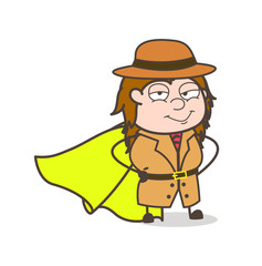 Smiling Super Girl - Female Explorer Scientist Cartoon Vector