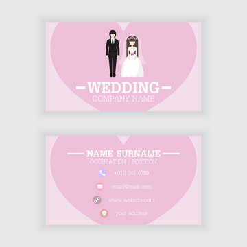 Vector design of wedding business card template