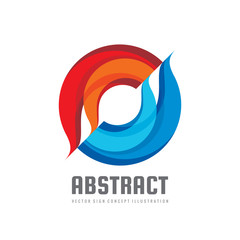 Alliance - vector logo template concept illustration. Colored abstract shapes. Geometric sign. Two design elements.