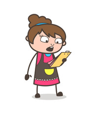 Reading Notes - Beautician Girl Artist Cartoon Vector