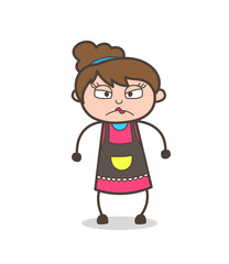 Aggressive Face - Beautician Girl Artist Cartoon Vector
