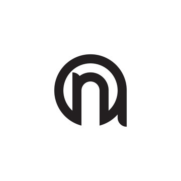 initial letter an, na, n inside a, linked line circle shape logo, monogram black color