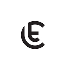 Initial letter ct, tc, t inside c, linked line circle shape logo, monogram black color