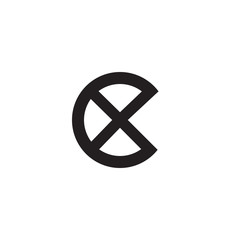 Initial letter cx, xc, x inside c, linked line circle shape logo, monogram black color