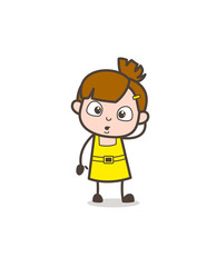 Surprised Kid Expression - Cute Cartoon Girl Vector