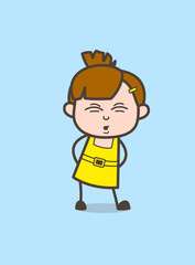 Kid Dancing Pose - Cute Cartoon Girl Vector