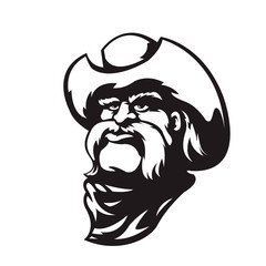 Cowboy. Man in cowboy hat. Vector illustration, eps 10.