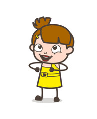 Joyful Laughing Face Expression - Cute Cartoon Girl Vector