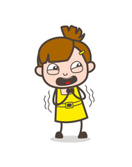 Screaming in Fear - Cute Cartoon Girl Vector