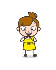 Excited Kid Laughing Face - Cute Cartoon Girl Vector