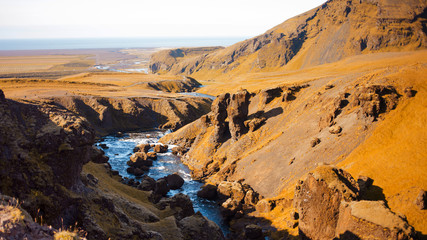 Fototapeta premium Iceland, mountain river, beautiful scenery