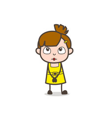 Kid Face with Rolling Eyes - Cute Cartoon Girl Vector